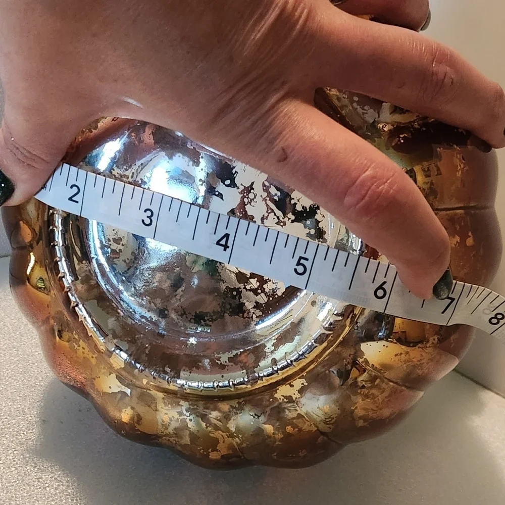 Glass iridescent‎ orange pumpkin shaped fall vase with rustic rope detail handle